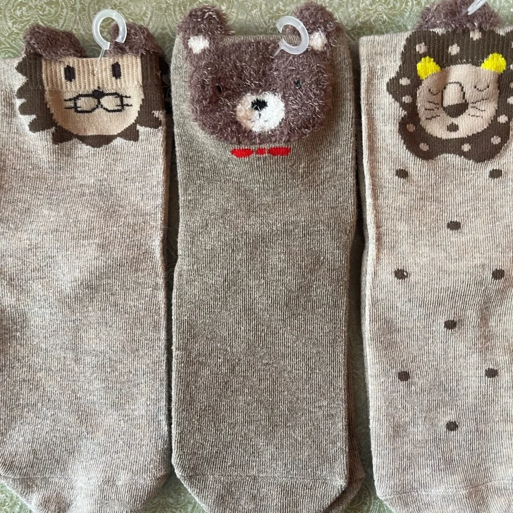 Cute Animal Face Socks Set